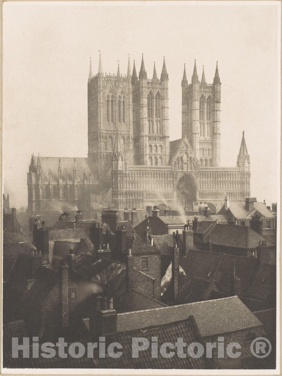 Photo Print : Frederick H. Evans - Lincoln Cathedral: from The Castle : Vintage Wall Art