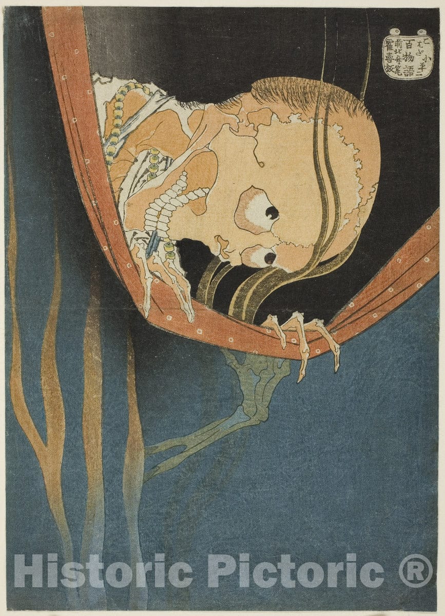 Art Print : Kohada Koheiji, from the series "One Hundred Ghost Tales (Hyaku monogatari)", Katsushika Hokusai, c 1768, Vintage Wall Decor :