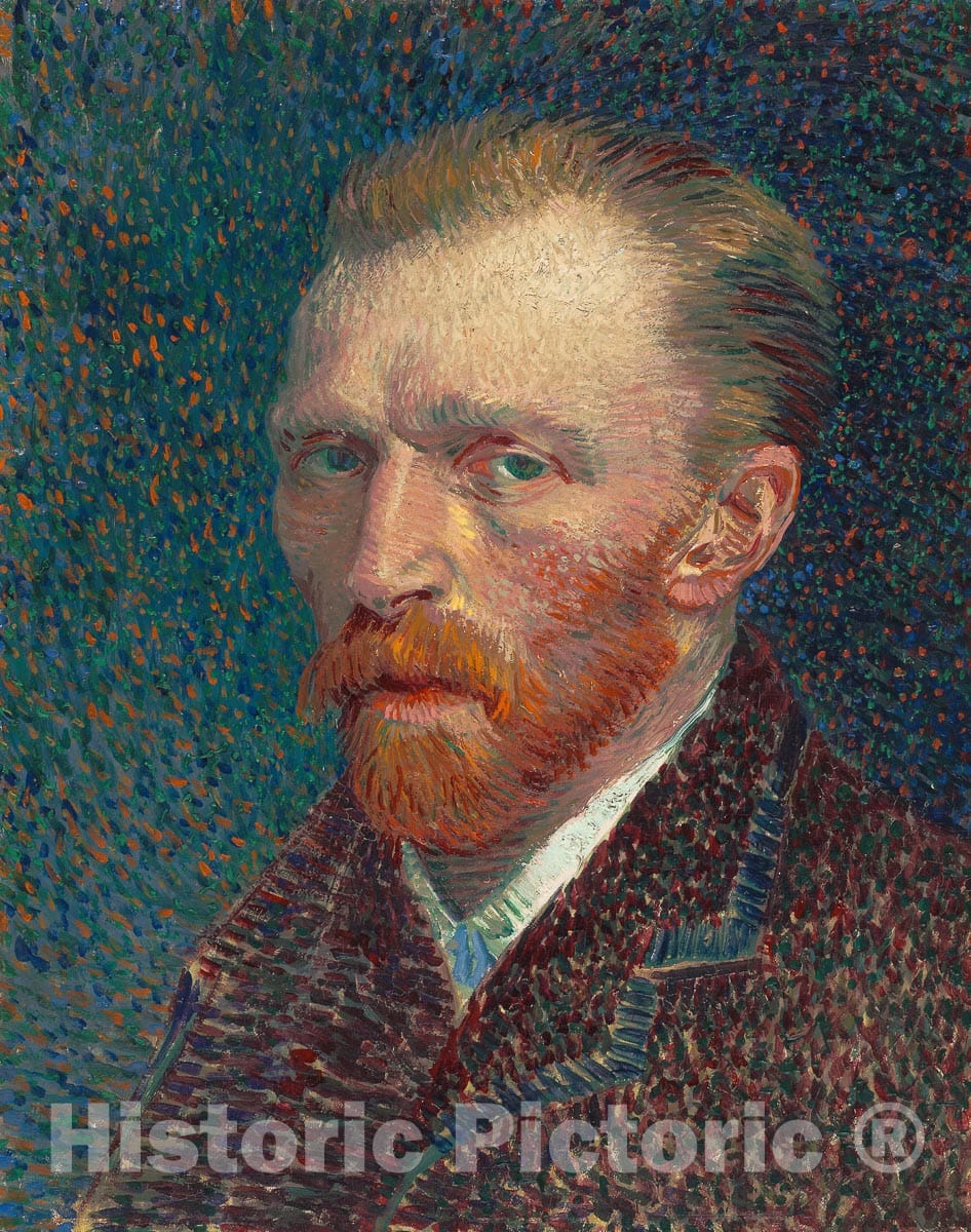 Art Print : Self-Portrait, Vincent Van Gogh, c 1889, Vintage Wall Decor :