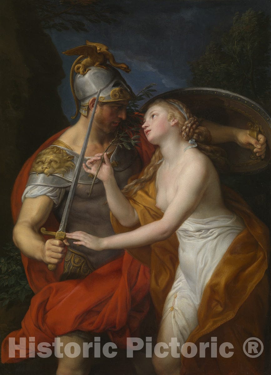 Art Print : Allegory of Peace and War, Pompeo Girolamo Batoni, c 1650, Vintage Wall Decor :