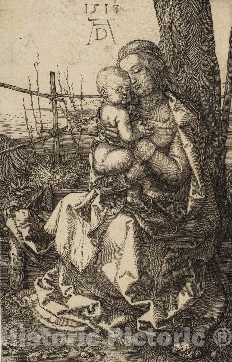 Art Print : Albrecht Dürer - Virgin and Child Seated by a Tree : Vintage Wall Art