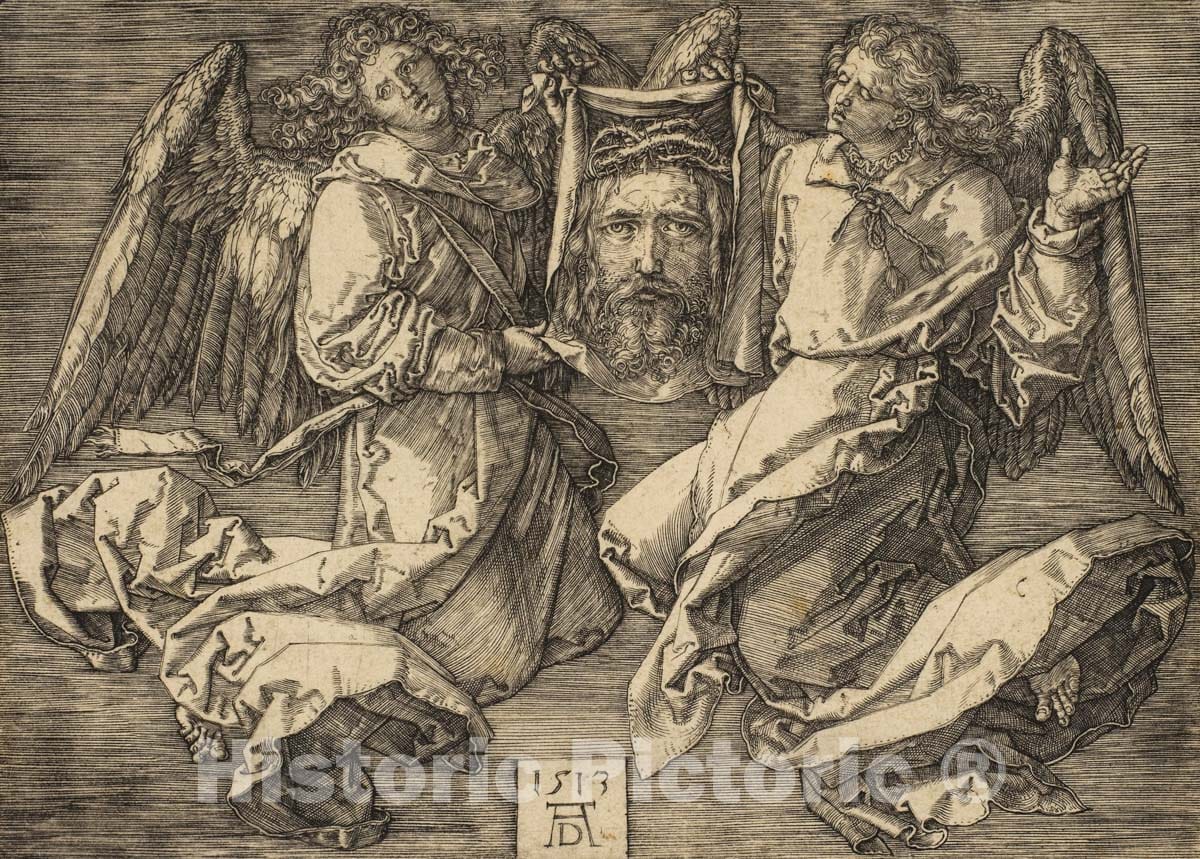 Art Print : Albrecht Dürer - Sudarium Held by Two Angels  v.1 : Vintage Wall Art