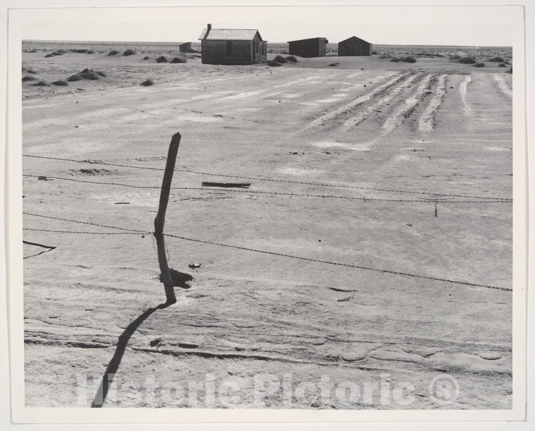 Photo Print : Dorothea Lange - Abandoned Farm in The Dustbowl, Coldwater District, Near Dalhart, Texas, June : Vintage Wall Art