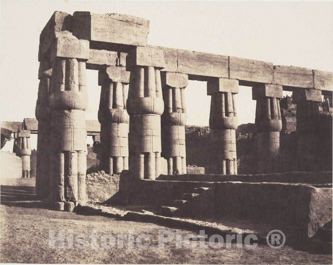 Photo Print : Félix Teynard - Louksor (Thèbes), Construction Postérieure - Galeries - Parallèles : Vintage Wall Art