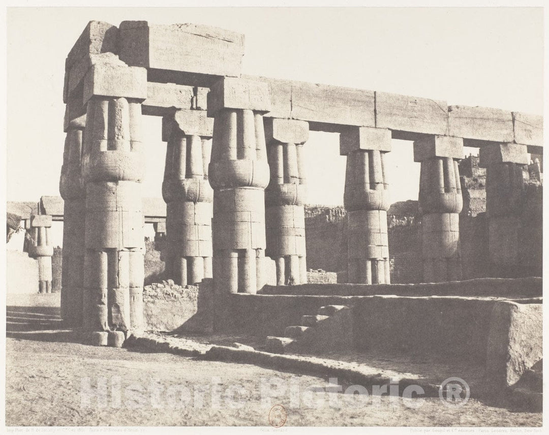 Photo Print : Félix Teynard - Louksor (Thèbes), Construction Postérieure - Galeries Parallèles : Vintage Wall Art