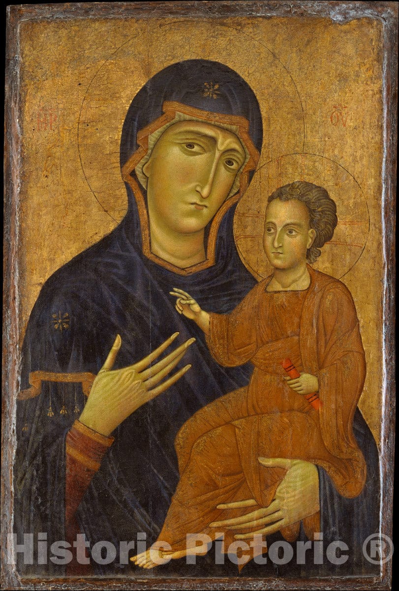 Art Print : Berlinghiero - Madonna and Child : Vintage Wall Art