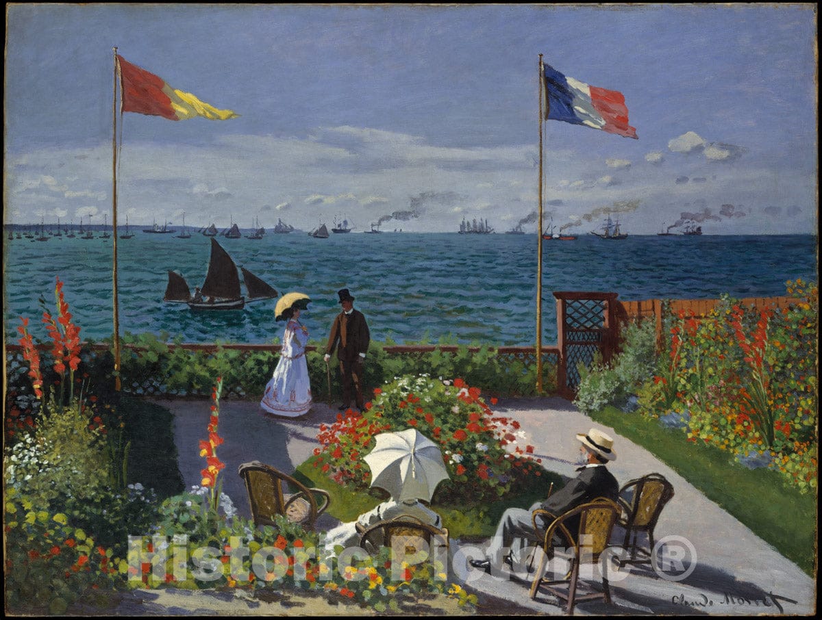 Art Print : Claude Monet - Garden at Sainte-Adresse : Vintage Wall Art