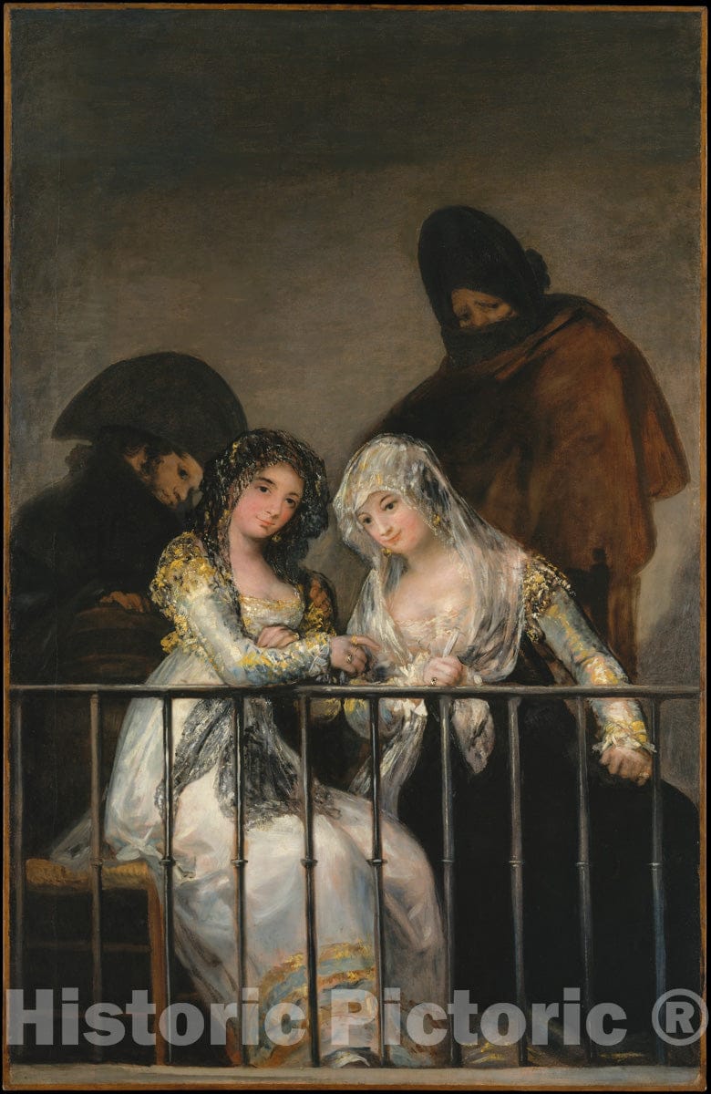 Art Print : Goya - Majas on a Balcony : Vintage Wall Art