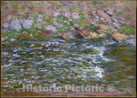 Art Print : Claude Monet - Rapids on The Petite Creuse at Fresselines : Vintage Wall Art