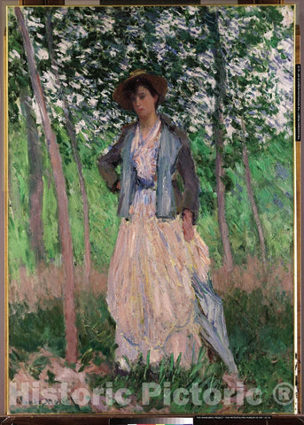 Art Print : Claude Monet - The Stroller (Suzanne Hoschedé, Later Mrs. Theodore Earl Butler, 1868–1899) : Vintage Wall Art