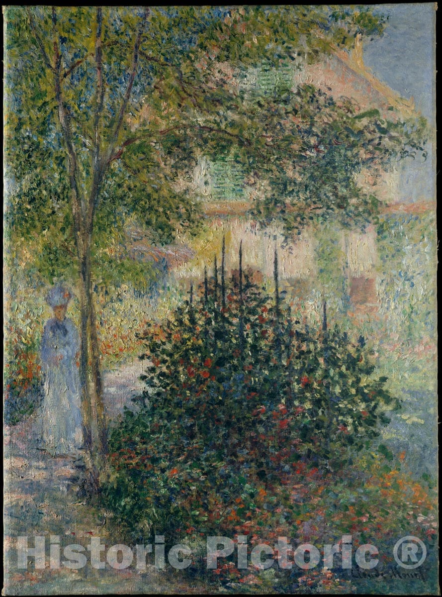 Art Print : Claude Monet - Camille Monet (1847–1879) in The Garden at Argenteuil : Vintage Wall Art