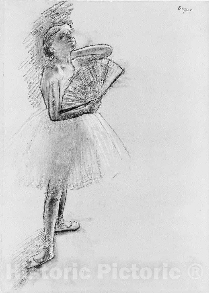 Art Print : Edgar Degas - Dancer with a Fan 2 : Vintage Wall Art