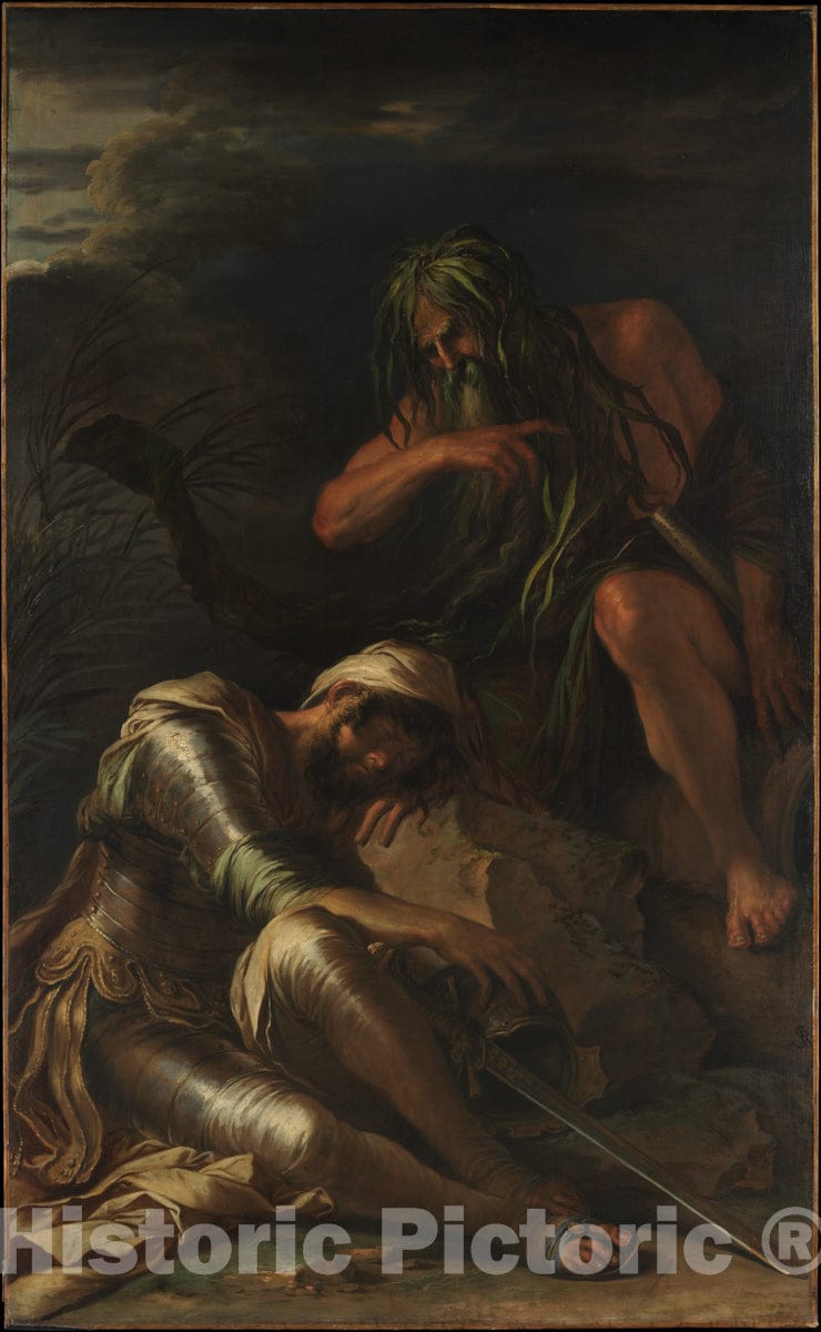 Art Print : Salvator Rosa, The Dream of Aeneas - Vintage Wall Art