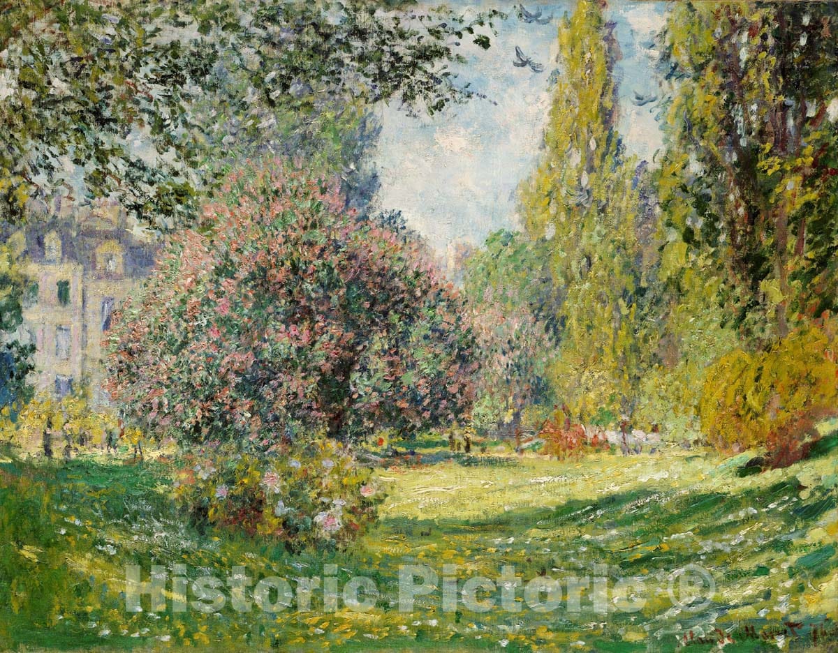 Art Print : Claude Monet - Landscape: The PARC Monceau : Vintage Wall Art