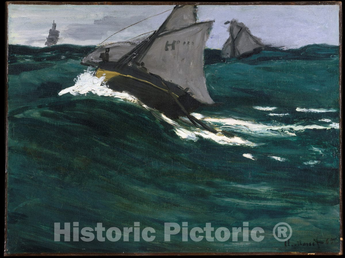 Art Print : Claude Monet - The Green Wave : Vintage Wall Art