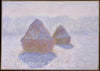 Art Print : Claude Monet - Haystacks (Effect of Snow and Sun) : Vintage Wall Art