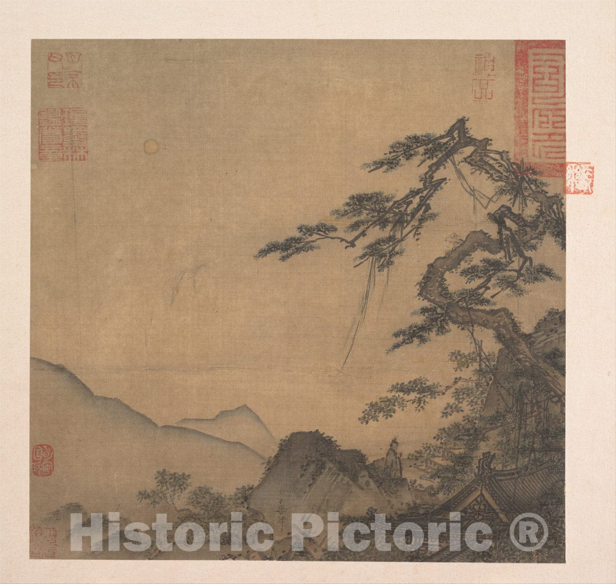 Art Print : Ma Lin - Landscape with Great Pine - China - Song Dynasty (960–1279) : Vintage Wall Art