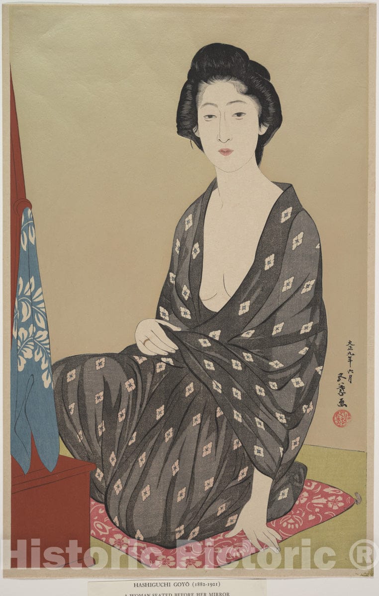 Art Print : Hashiguchi Goy? - Woman in Summer Clothing - Japan - Taish? Period (1912–26) : Vintage Wall Art