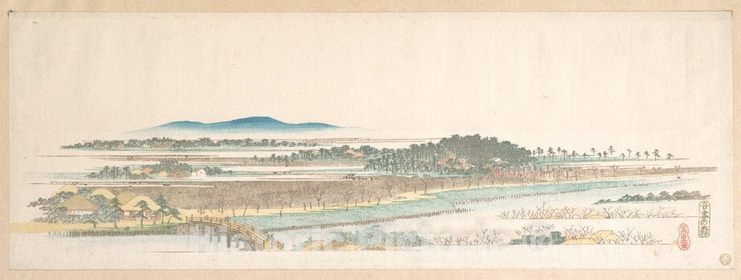 Art Print : Utagawa Hiroshige - View of Azuma Wood - Japan : Vintage Wall Art