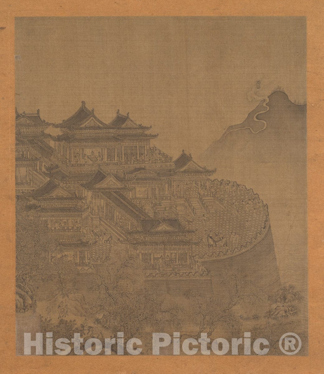 Art Print : Unidentified Artist - The Immortal Lü Dongbin Appearing Over The Yueyang Pavilion - China - Ming Dynasty (1368–1644) : Vintage Wall Art