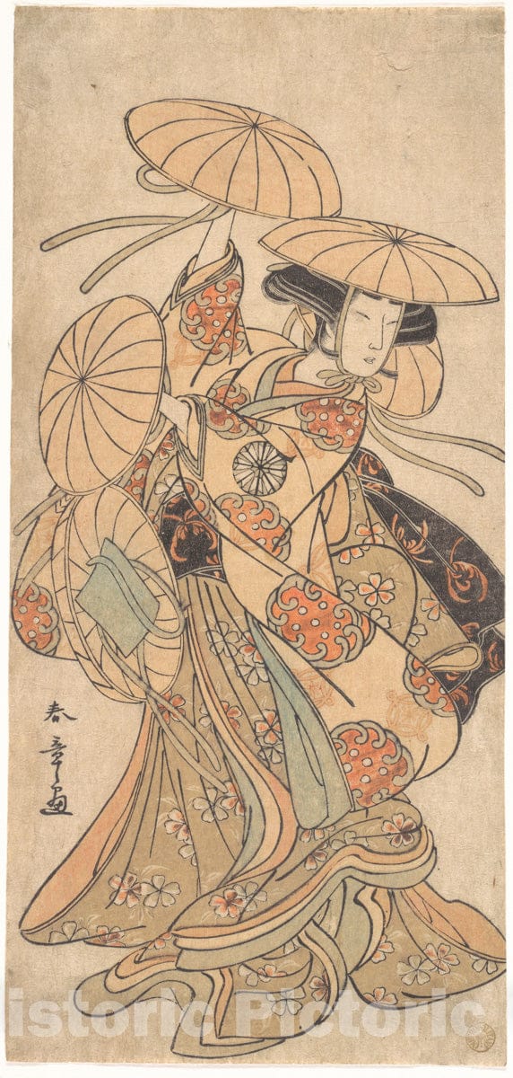 Art Print : Katsukawa Shunsh? - Kabuki Actor Nakamura Tomij?r? I in a Female Dance Role - Japan : Vintage Wall Art