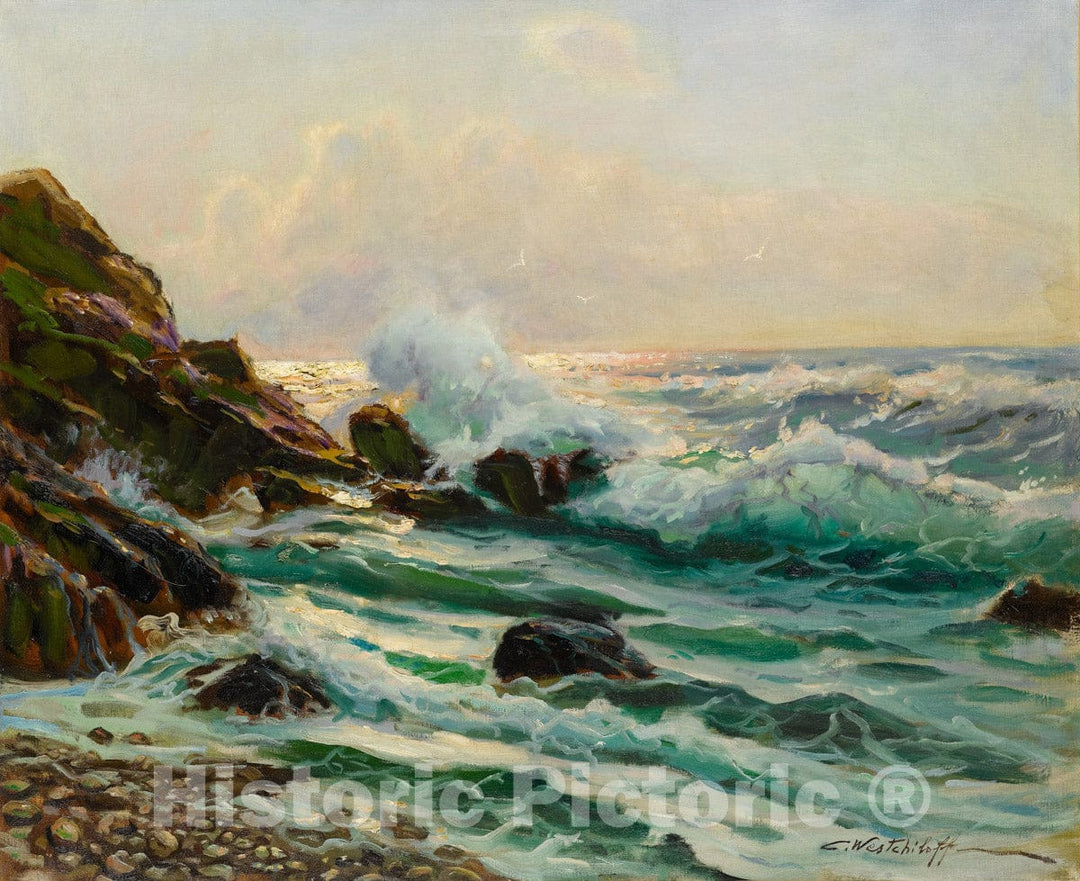 Art Print : Constantin Alexandrovitch Westchiloff - Maine Seascape 1 : Vintage Wall Art