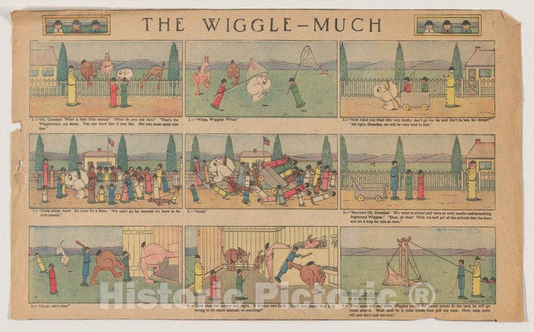 Art Print : Herbert E. Crowley - The Wiggle Much Comic Strip, No. 1 (published in The New York Herald, March 20, 1910) : Vintage Wall Art