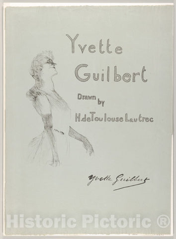 Art Print : Henri de Toulouse-Lautrec, Cover, Yvette Guilbert, 1898 - Vintage Wall Art