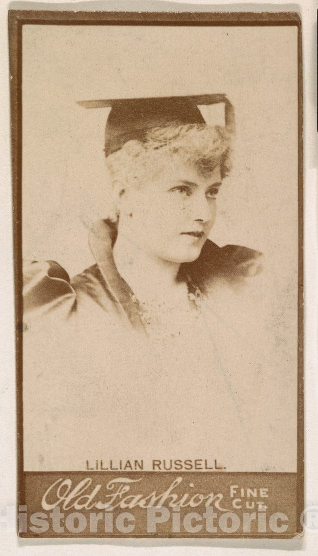 Photo Print : Lillian Russell, from The Actresses Series (N664) Promoting Old Fashion Fine Cut Tobacco 3 : Vintage Wall Art