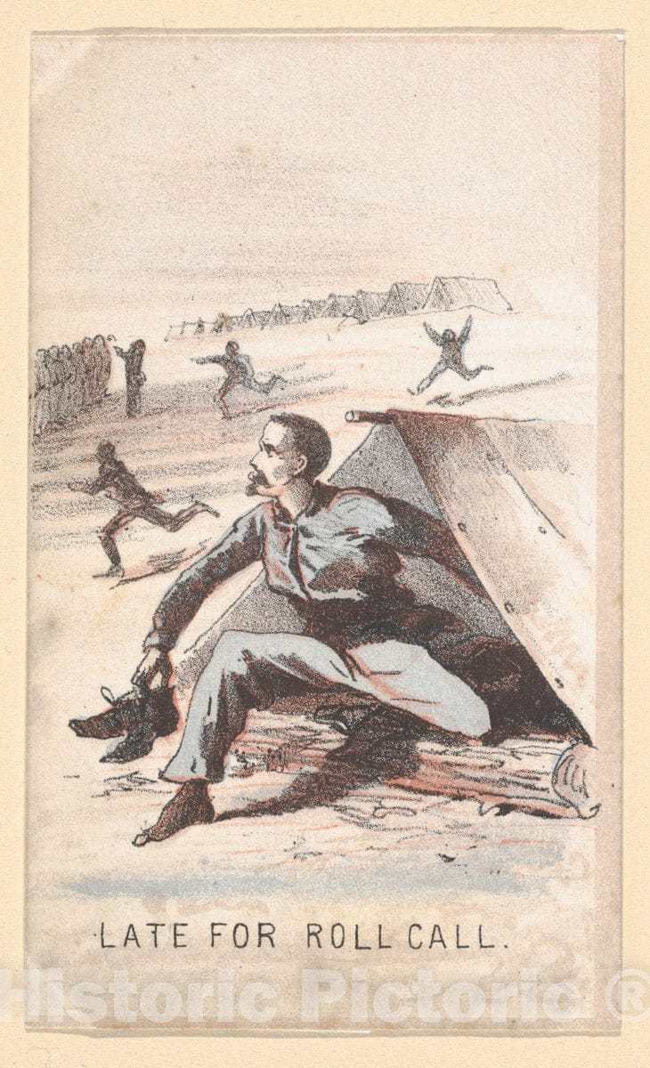 Art Print : Winslow Homer - Life in Camp, Part 1: Late for Roll Call : Vintage Wall Art