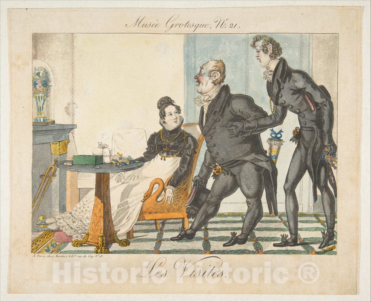 Art Print : Anonymous, French, 19th Century - Les Visites, Musée Grotesque, No. 21 : Vintage Wall Art