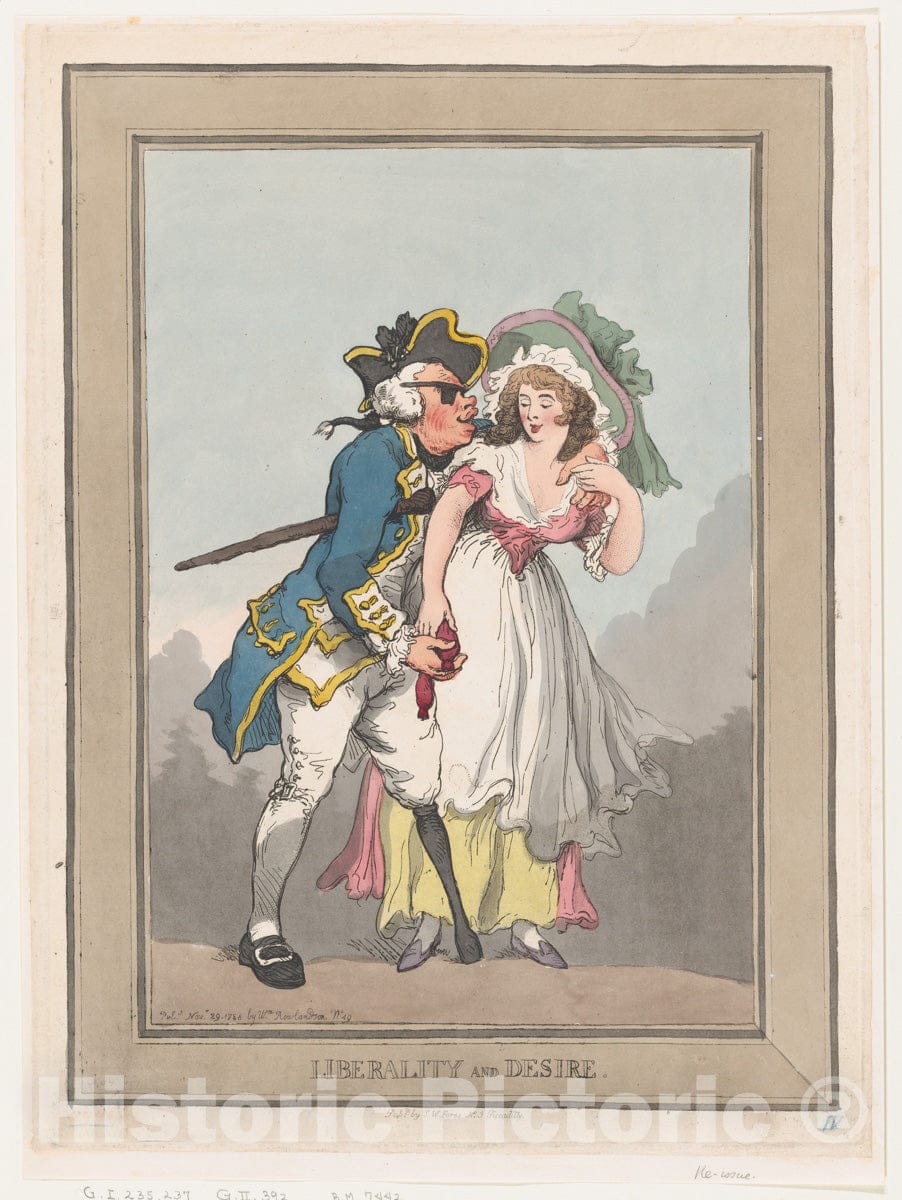 Art Print : Thomas Rowlandson - Liberality and Desire : Vintage Wall Art