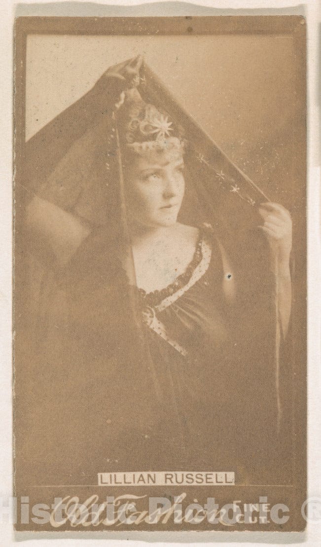 Photo Print : Lillian Russell, from The Actresses Series (N664) Promoting Old Fashion Fine Cut Tobacco 2 : Vintage Wall Art