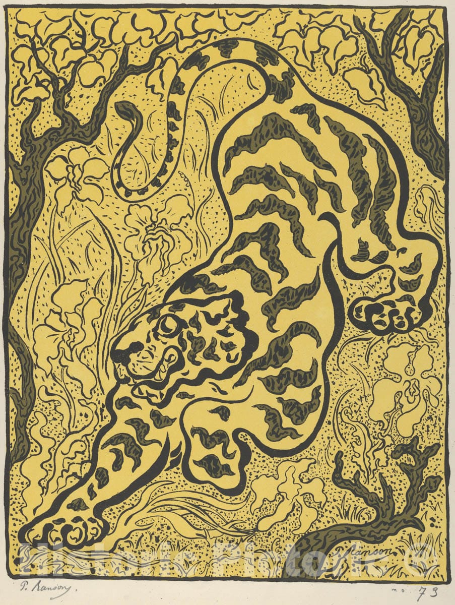 Art Print : Paul Ranson - Tiger in The Jungle : Vintage Wall Art