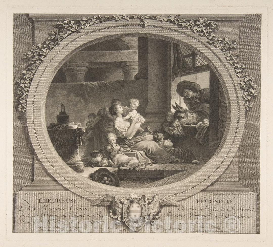 Art Print : Jean Honoré Fragonard - L'Heureuse Fecondite : Vintage Wall Art