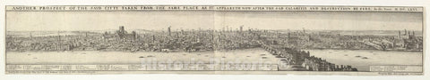 Art Print : Wenceslaus Hollar - London Before and After The Fire : Vintage Wall Art