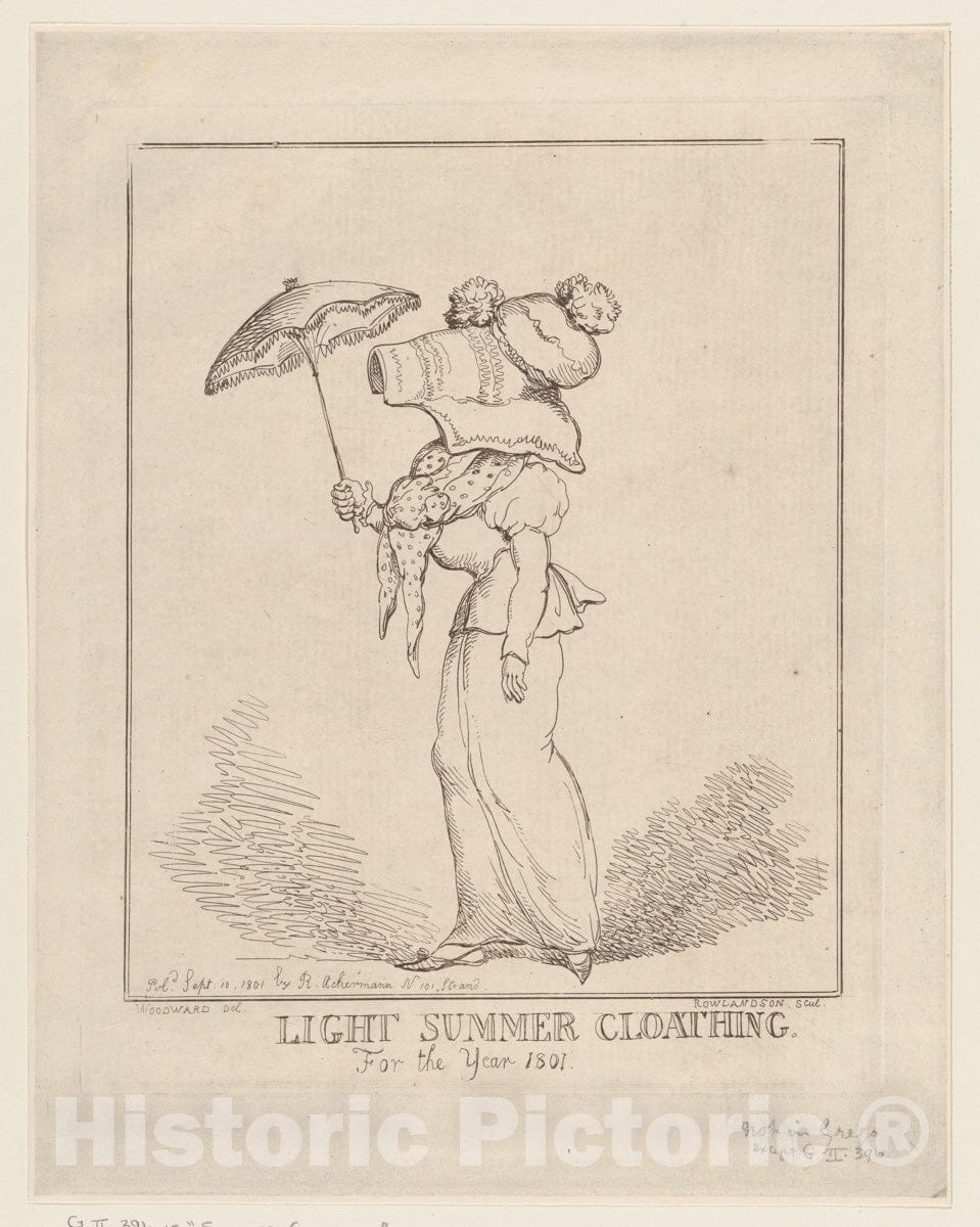 Art Print : Thomas Rowlandson - Light Summer Cloathing sic : Vintage Wall Art