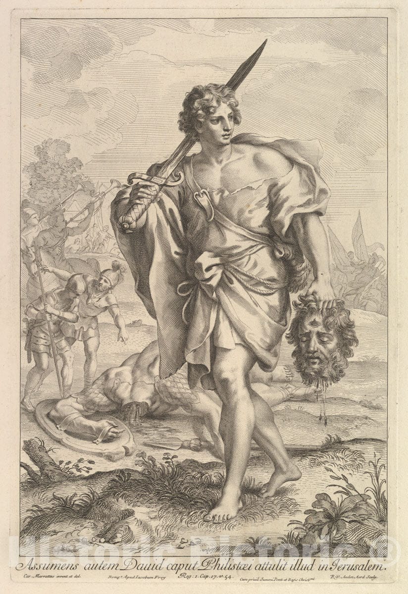 Art Print : Robert Van Audenaerde - David with The Head of Goliath 2 : Vintage Wall Art