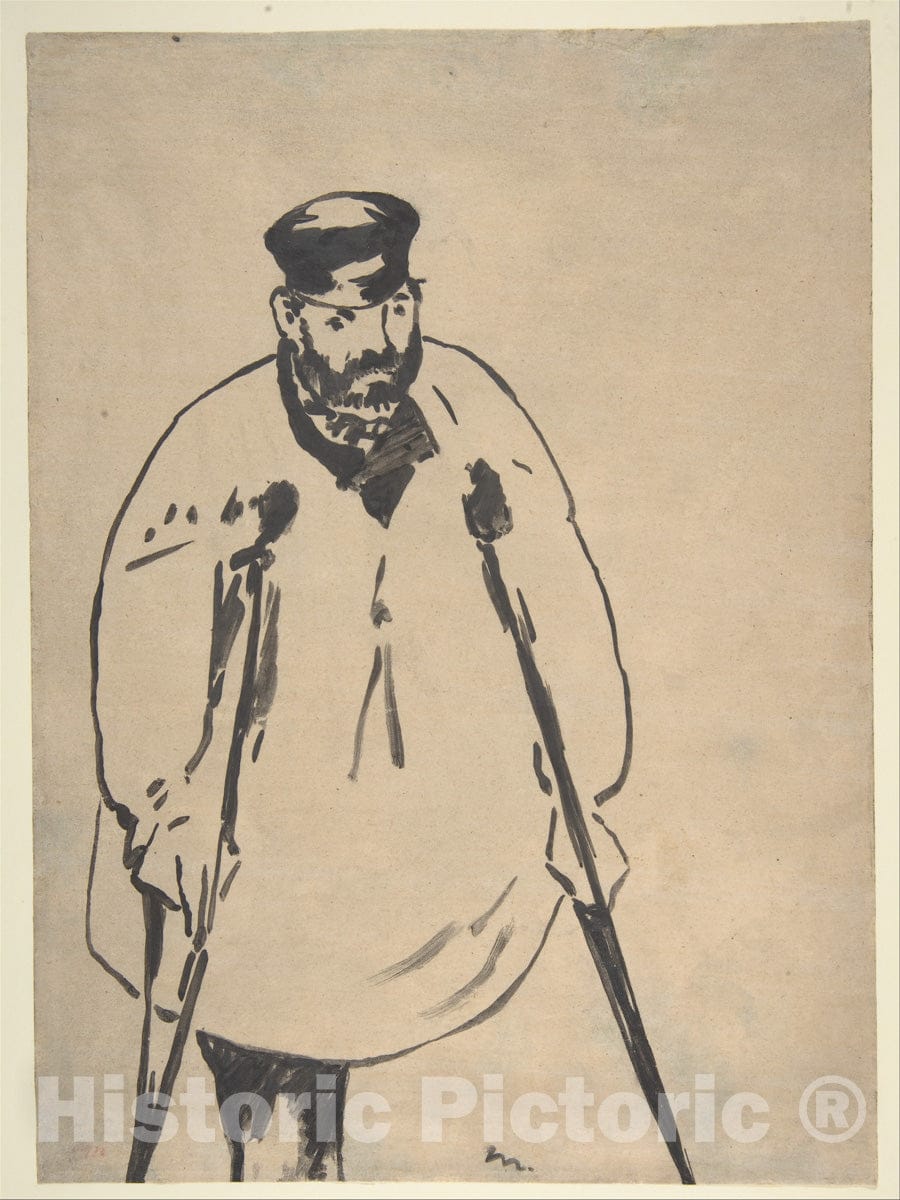 Art Print : Édouard Manet - A Man on Crutches : Vintage Wall Art