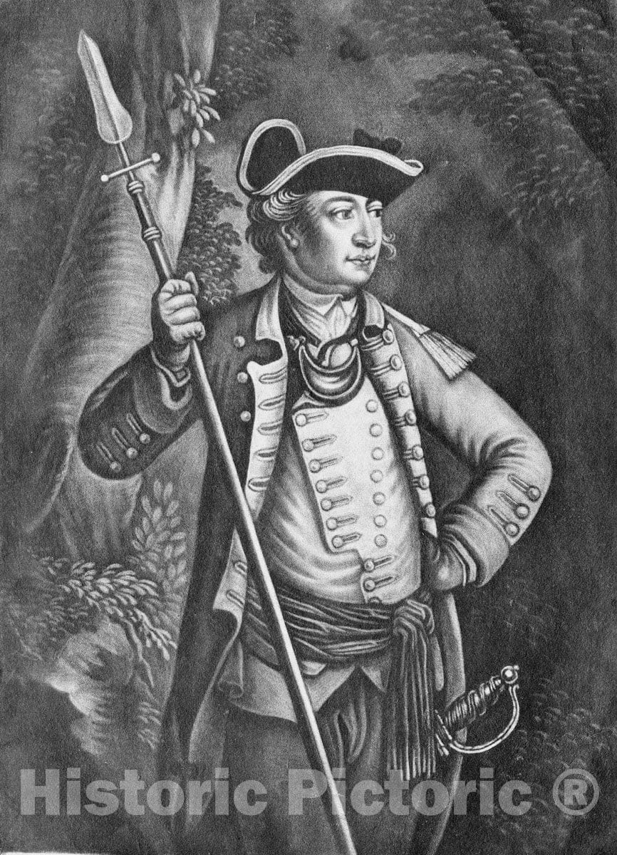 Art Print : Anonymous, British, 18th Century - Major General John Sullivan : Vintage Wall Art