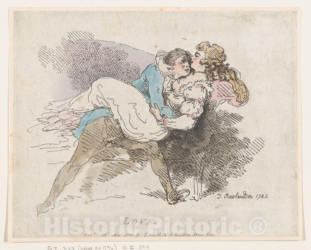 Art Print : Thomas Rowlandson - Love : Vintage Wall Art