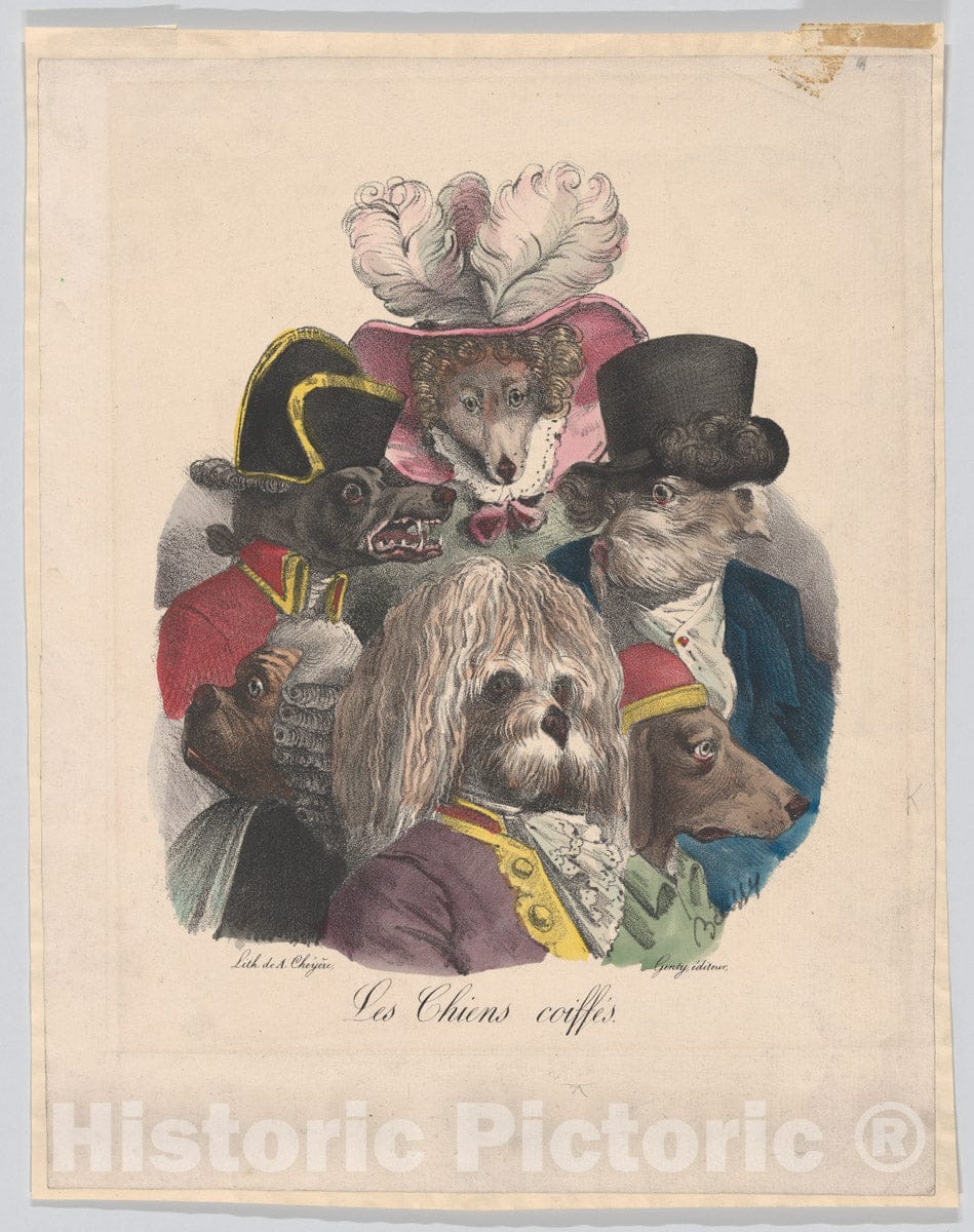 Art Print : Boissy - Les Chiens Coiffés : Vintage Wall Art