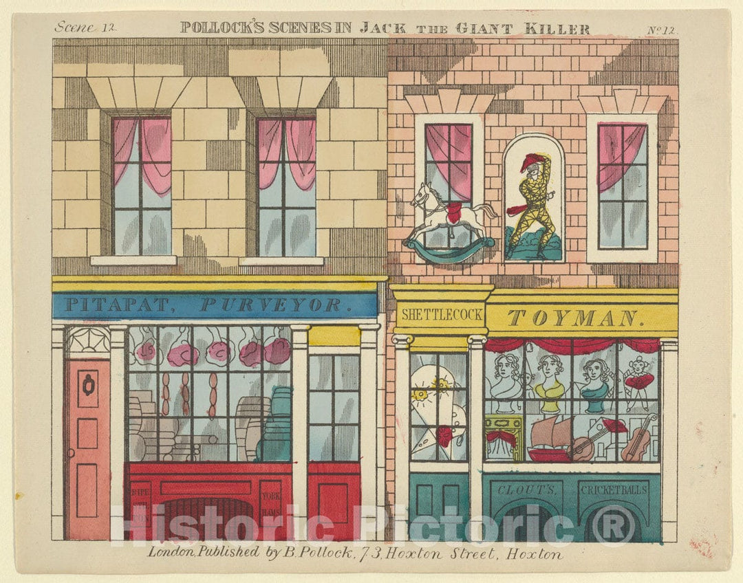 Art Print : Benjamin Pollock - Scene 12, from Jack and The Giant Killer, Scenes for a Toy Theater : Vintage Wall Art