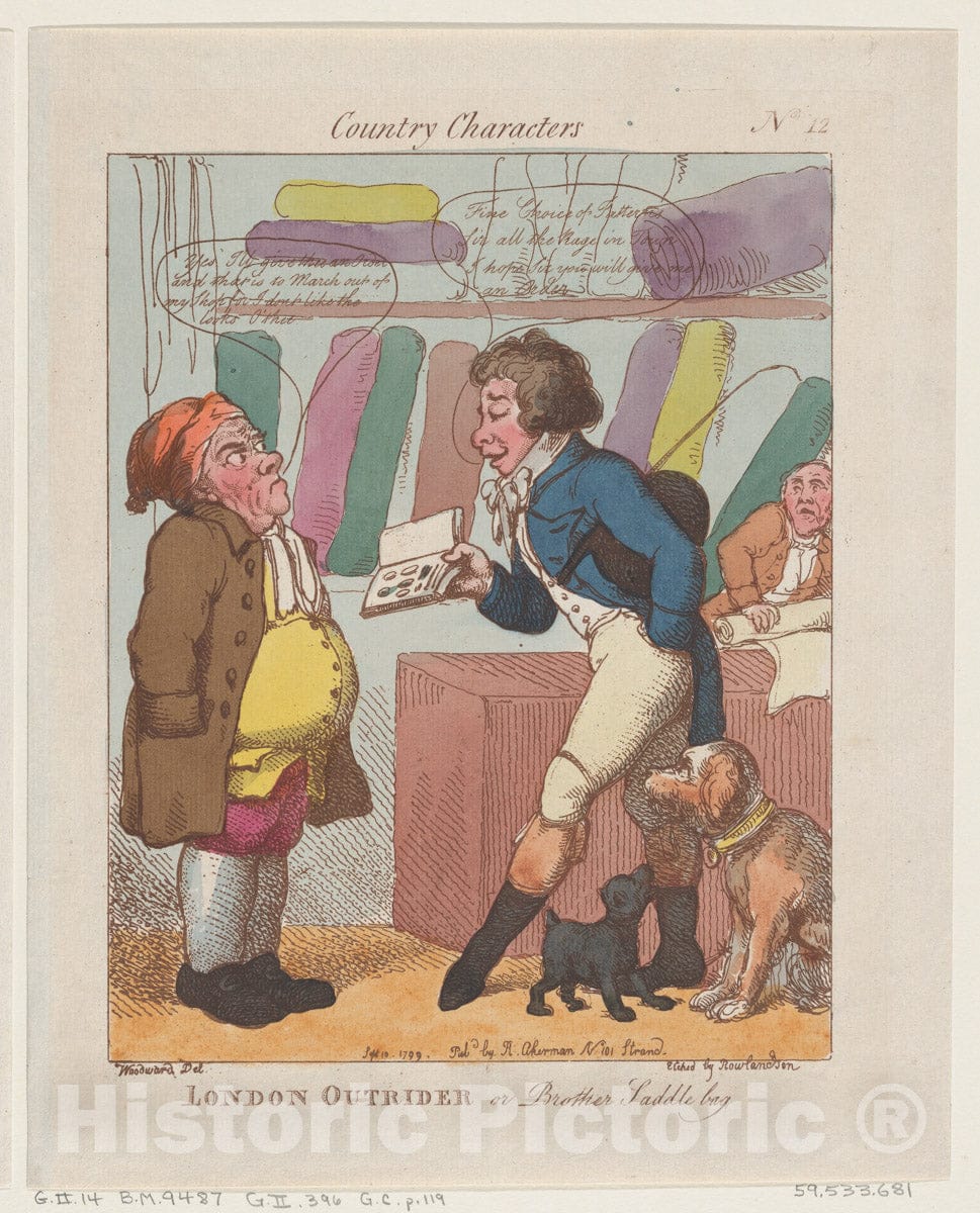 Art Print : Thomas Rowlandson - London Outrider, or Brother Saddlebag : Vintage Wall Art