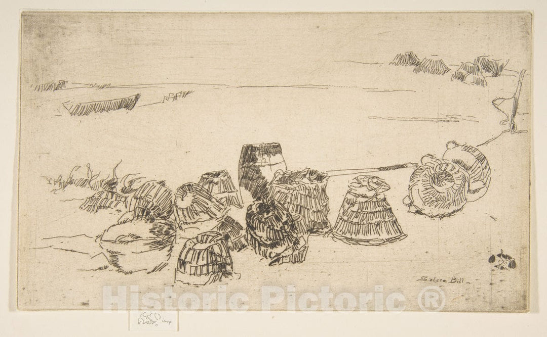 Art Print : James McNeill Whistler - Lobster Pots (Lobster Pots – Selsea Bill) : Vintage Wall Art