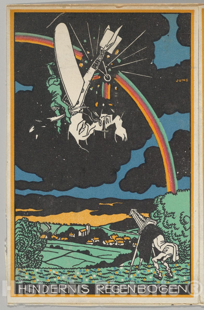 Art Print : Moriz Jung - Rainbow Obstacle (Hindernis Regenbogen) : Vintage Wall Art