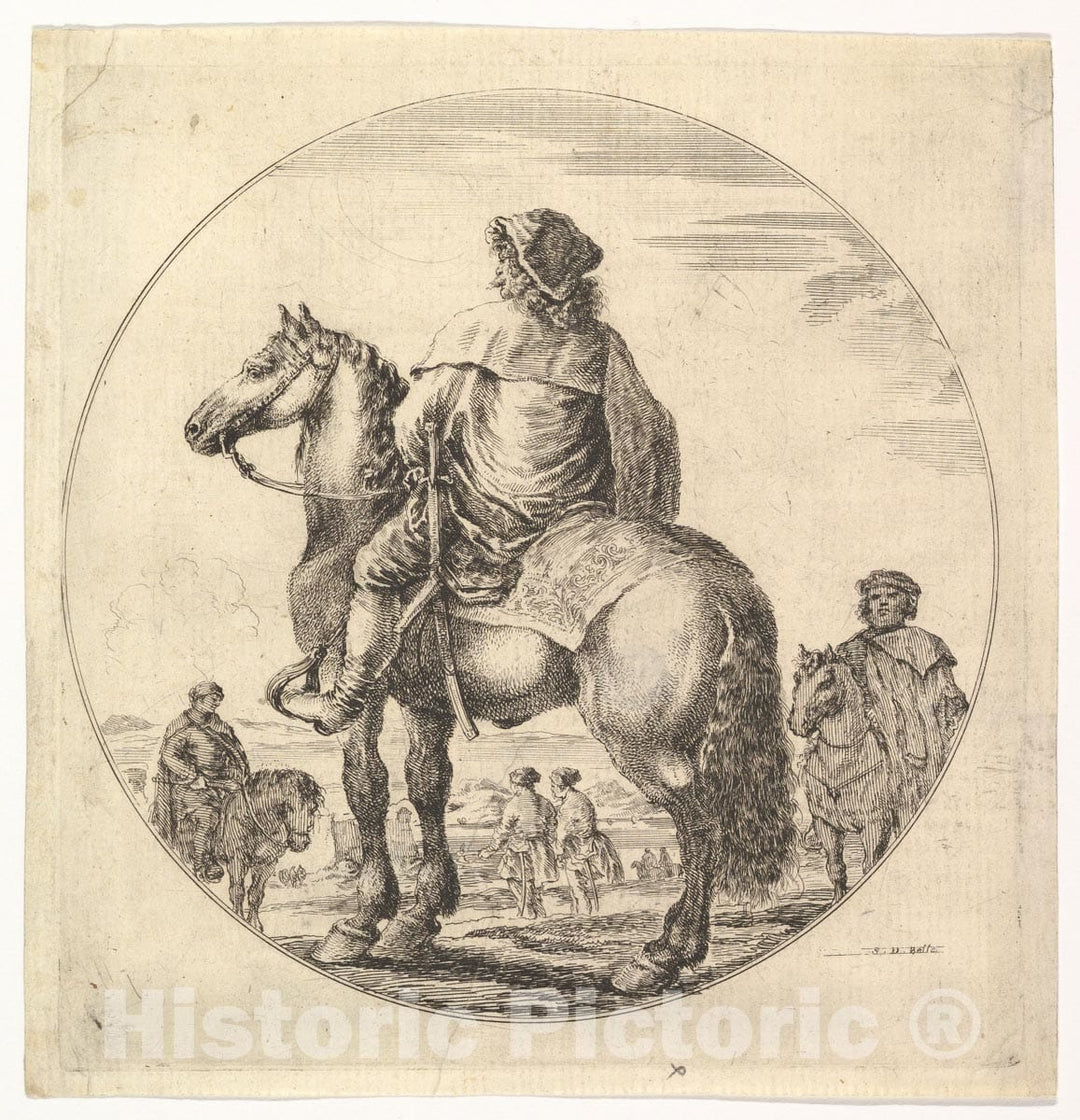 Art Print : Stefano Della Bella, Hungarian Cavalier - Vintage Wall Art