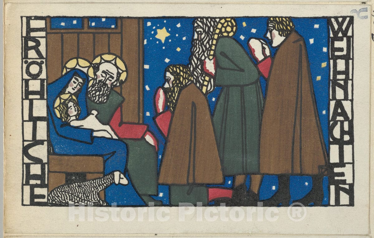 Art Print : Fritz Zeymer - Merry Christmas (Fröhliche Weihnachten) 1 : Vintage Wall Art