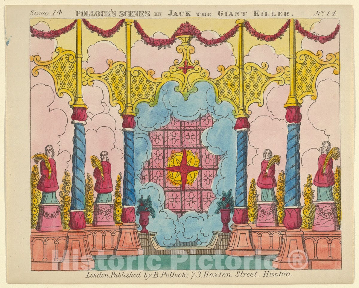 Art Print : Benjamin Pollock - Scene 14, from Jack and The Giant Killer, Scenes for a Toy Theater : Vintage Wall Art