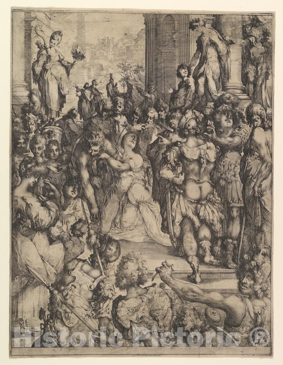 Art Print : Jacques Bellange, Martyrdom of Saint Lucy - Vintage Wall Art